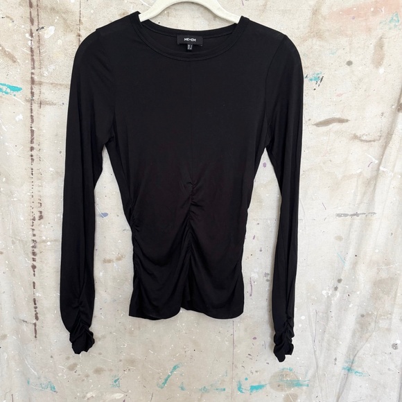 Me+Em Ruched Front Long Sleeve Stretch Top - Picture 1 of 5